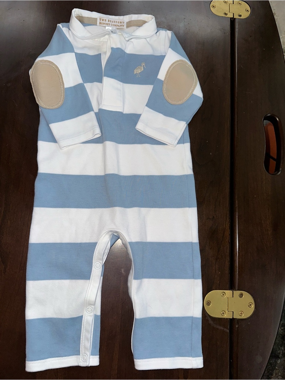 The Beaufort Bonnet Company Blue & White Striped Baby One-Piece